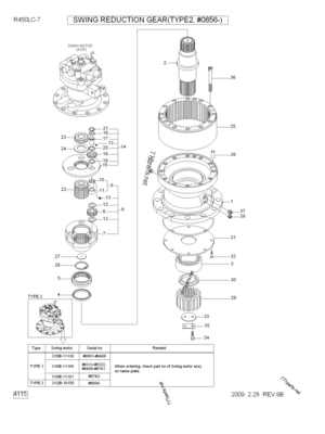 De Schommelingsversnellingsbak 31QUARTERBACK-10141 van graafwerktuigswing gearbox reduction R480LC-9S R520LC-9S voor HYUNDAI