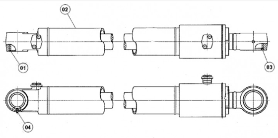 De Emmercilinder Assy 1709834 van Hydraulic Cylinder E312C 312C van het Belpartsgraafwerktuig