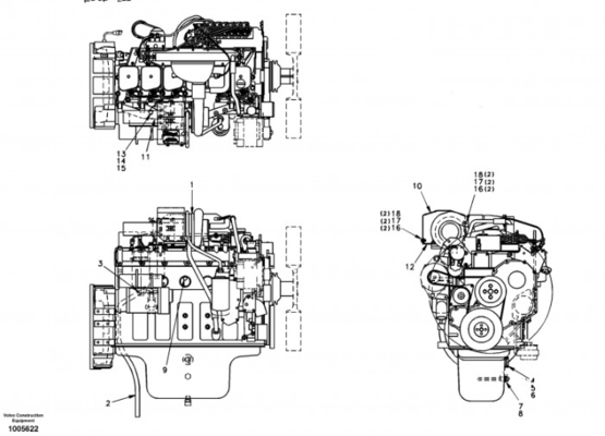 De Dieselmotorassemblage SA 1111-00313 van graafwerktuigpart engine assy EC210 D6D