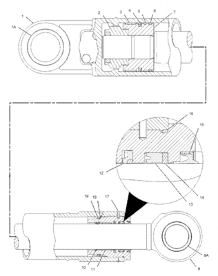 De Emmercilinder Assy 1589061 van Hydraulic Cylinder E320C 320C van het Belpartsgraafwerktuig