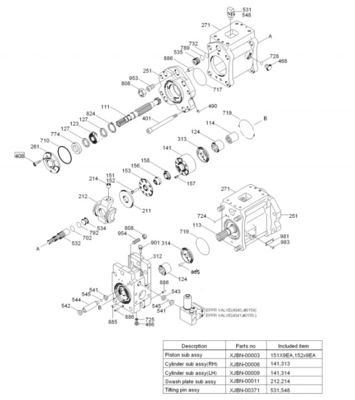 Groepspomp R290 R300 R305 R350-5-7 Hydraulische pomp 31N8-10010 31N8-10050 Voor Hyundai