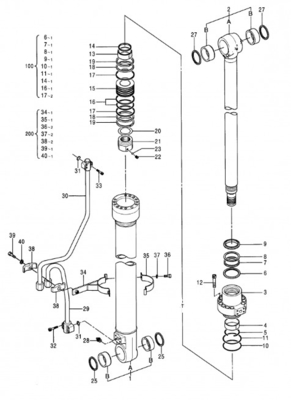 Graafmachine Hydraulische cilinder EX100-5 EX100-5E EX110-5 Boom Arm Bucket Cylinder Assy Voor Hitachi 4312228 4372544