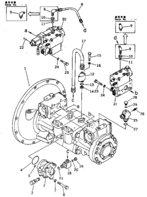 Belparts Graafmachine Hoofdpomp PC300-3 PC300LC-3 Hydraulische Pomp Voor Komatsu 708-27-02015 708-27-02011 708-27-10100