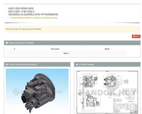 YF10V00002F2,K3V112DP-114R-1E02 SK235SRLC-2,SK235SRLC-1E, SK235SR-1E, SK235SRNLC-1E, SK235SRNLC-1ES,SK235SR-1ES HYDRAULIC PUMP Kobelco onderdelen
