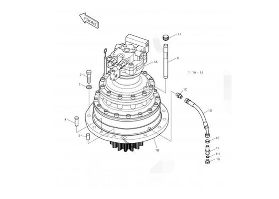 Rode Hydraulische de Schommelingsmotor Zonne 255lc-v DX255 401-00352 van Graafwerktuigdelen